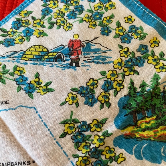 Vintage Alaskan Souvenir Handkerchief - Picture 4 of 7